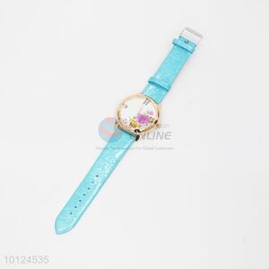 Fashion pu sky-blue women wrist watch