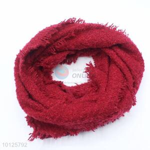 Cheap Price Dark Red Polyester Women Scarf