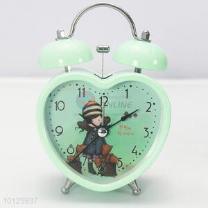Green cartoon double bell table alarm clock