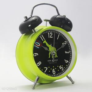 Hot sale double bell green alarm clocks