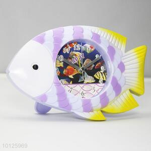 Funny fish shape plastic alarm clock for kids