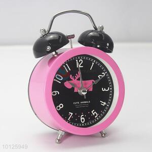 Lovely Plastic Metal Portable Pink Alarm Clock