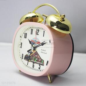 Top sale pink bell alarm clock table clock