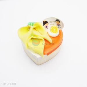 Good quality simulation 3d heart shaped cake fridge magnet/refrigerator magnet