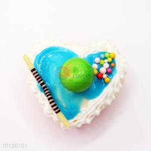 Heart Shaped Blue Cake Design Fridge Magnet for Home Decoration with Fragrance