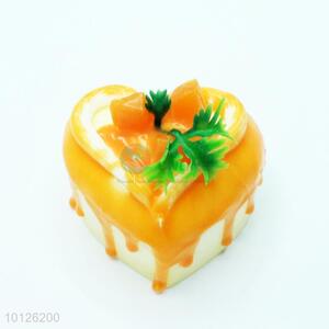 Orange Heart Shaped Cake Design Fridge Magnet for Home Decoration with Fragrance