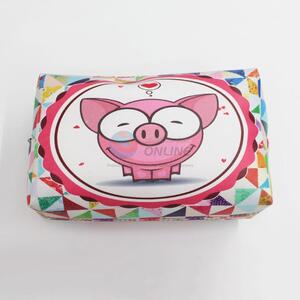 Hot sale pink pig printed single layer lining thicken cosmetic bag