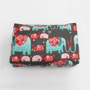 Wholesale elephant printed thicken makeup bag with single layer lining