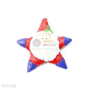 Factory price star shaped Father Christmas resin fridge magnet