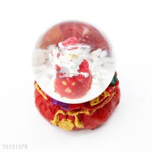 Fancy product Father Christmas gift bag base resin crystal ball