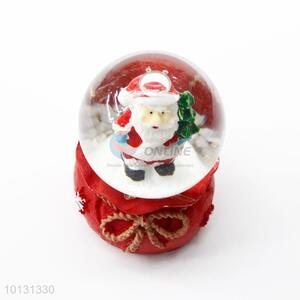 Good gift Father Christmas bow base resin crystal ball