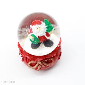 Best selling Father Christmas bow base resin crystal ball