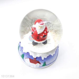 Recent design Father Christmas house printed base resin crystal ball