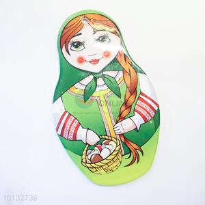 Promotional 13*22cm matryoshka doll placemat/table mat/coaster