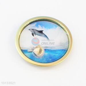 Dolphin Round Epoxy Fridge Magnet