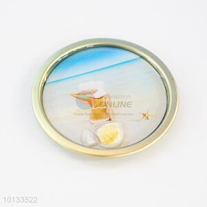 Seaside Round Epoxy Fridge Magnet