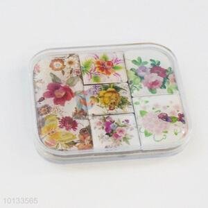 Flower Pattern 6 Pieces Fridge Magnet Set