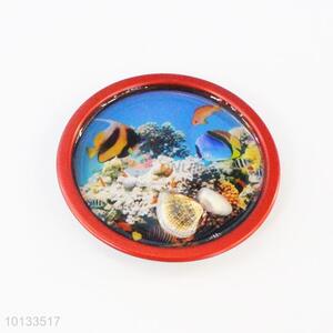 Sea World Round Epoxy Fridge Magnet