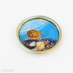 Sea World Round Epoxy Fridge Magnet