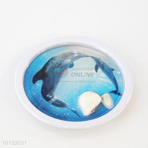 Dolphin Round Epoxy Fridge Magnet