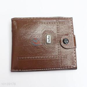 Brown Color High Quality Professional Design Leather Men Short Wallet