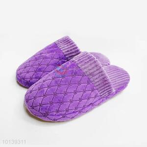 Durable Purple Color Household Warm Slipper