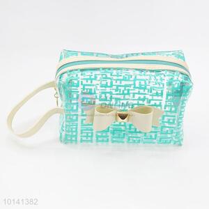 Popular Bowknot PVC Cosmetic Bag with Handle