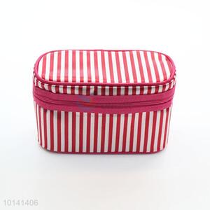 Striped printed toiletry makeup bag cosmetic box