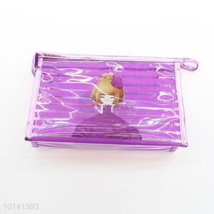 Trnedy purple pvc zipper pouch bag for cosmetics