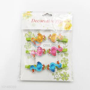 6 Pcs/Set Mini Size Cartoon Ducks Shaped Wooden Clips for Photo Clips Craft Decoration