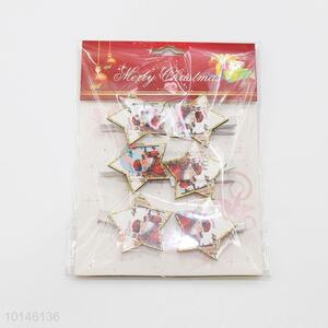 6 Pcs/Set Lovely Stationery Stars Shaped Decoration Wooden Clips