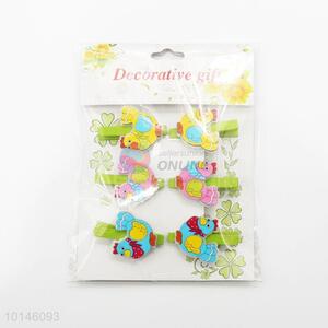 6 Pcs/Set Colorful Cartoon Cocks Shaped Wooden Clips Holder for Party Decoration