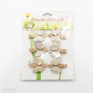 6 Pcs/Set Cute Butterfly Shaped Natural Wooden Clip Photo Paper Craft Wooden Clips