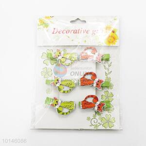 6 Pcs/Set Cute Cat Design Wood Clips Bookmark Memo Clip Folder Labels Handmade Photo Clip