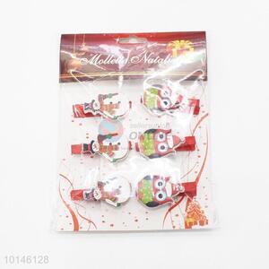 6pcs/set Cute Cartoon Christmas Snowman Shaped Decoration Wooden Clips