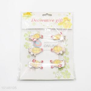 6 Pcs/Set Cute Stationery Mini Size Cartoon Bee Shaped Wooden Clips