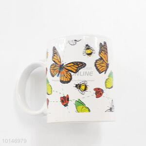 Butterfly ceramic water/tea cups with handle