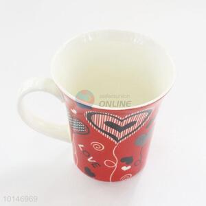 Red loving heart ceramic tea/water/milk cups