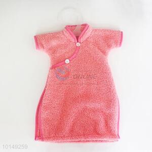 Pink cheongsam shaped hand towel/handkerchief