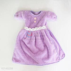 Purple dress shaped hand towel/handkerchief