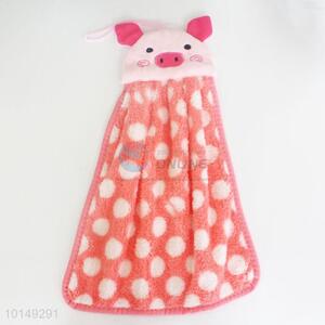 Hot sale soft pink pig hand towel/handkerchief