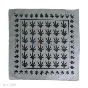 Cheap Clean  Black/White Cotton Handkerchief with Leaf Design