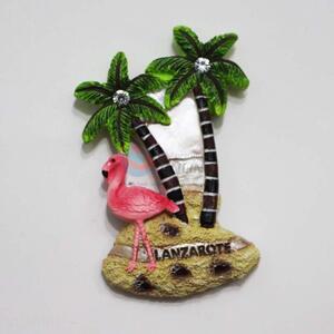 Pink Crane Resin Magnetic Fridge Magnet