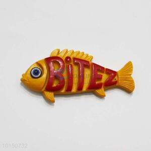 Yellow Fish Shaped Resin Magnetic Fridge Magnet