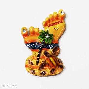 Orange Feet Shaped Resin Magnetic Fridge Magnet