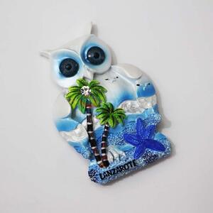 Owl Shaped Resin Magnetic Fridge Magnet