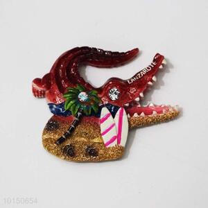 Red Crocodile Shaped Resin Magnetic Fridge Magnet