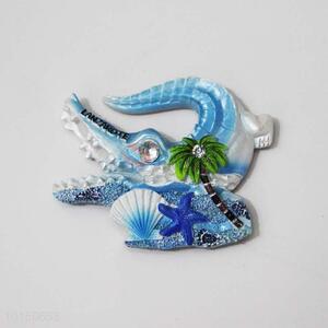 Blue Crocodile Shaped Resin Magnetic Fridge Magnet