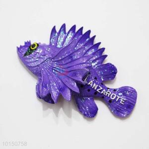 Purple Fish Shaped Resin Magnetic Fridge Magnet