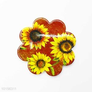 Sunflower Pattern Flower Shaped Ceramic Placemat/Cup Mat/Pot Mat